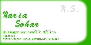 maria sohar business card